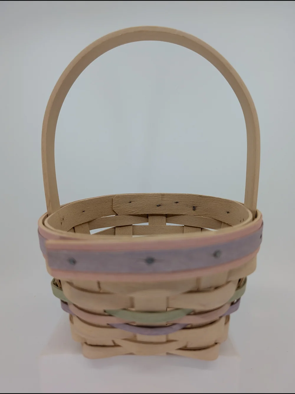 Longaberger 2000 Century Whitewash Small Easter Basket/Jellybean Liner/Protector
